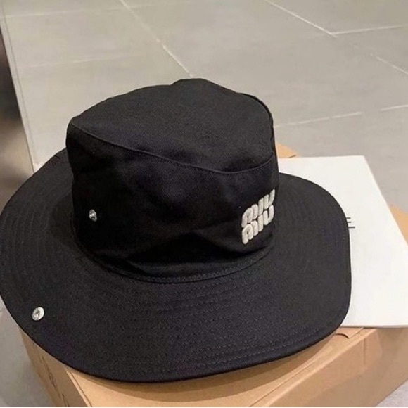 Miu Miu Accessories - Miu Miu Black Bucket Hat